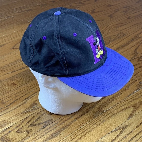 Mickey Mouse Unlimited Disney  Black/Purple Elastic Band Back Cap Hat Youth - Picture 3 of 12